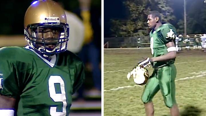 Unseen footage emerges online of LeBron James playing football in high school