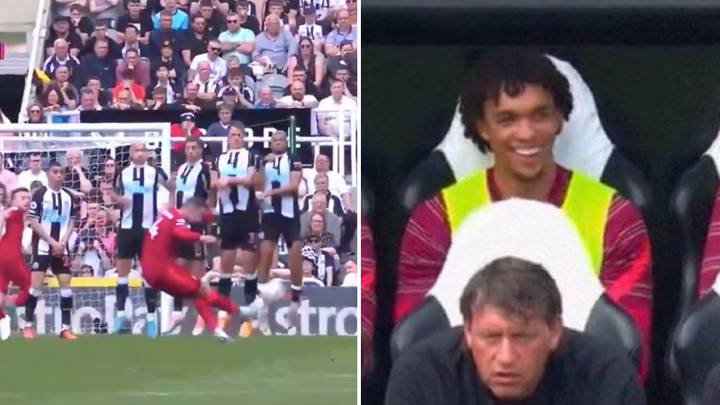 Trent Alexander-Arnold Spotted Laughing At Jordan Henderson's Free-Kick Vs Newcastle