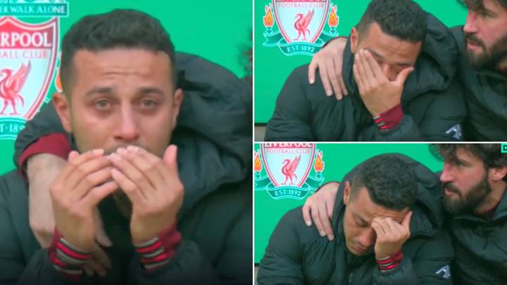 Thiago Breaks Down In Tears After Pulling Out Of Carabao Cup Final With Injury