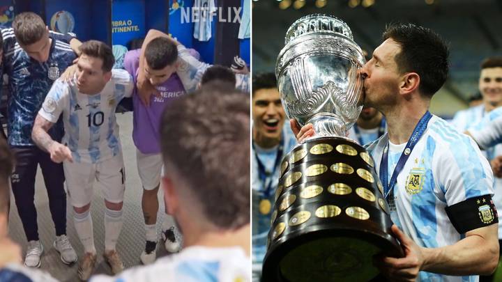 Footage emerges of Lionel Messi's inspiring dressing room speech before Copa America triumph, it's a side of him you don't see