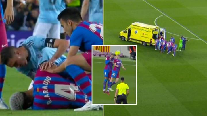 Ronald Araujo Taken To Hospital After Collapsing During Barcelona vs Celta Vigo, Iago Aspas Didn't Leave His Side