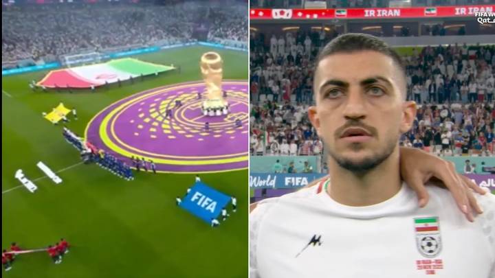 Iran players sing national anthem amidst reports their families' lives were threatened