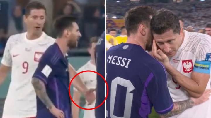 Lionel Messi and Robert Lewandowski were quick to make up after things got heated in extra-time