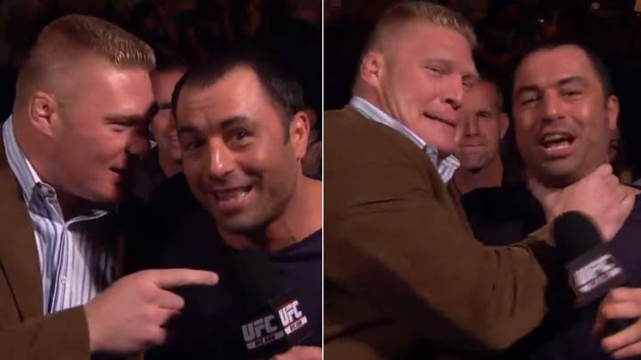 Brock Lesnar Strangling Joe Rogan During A Live UFC Interview Will Never, Ever Get Old