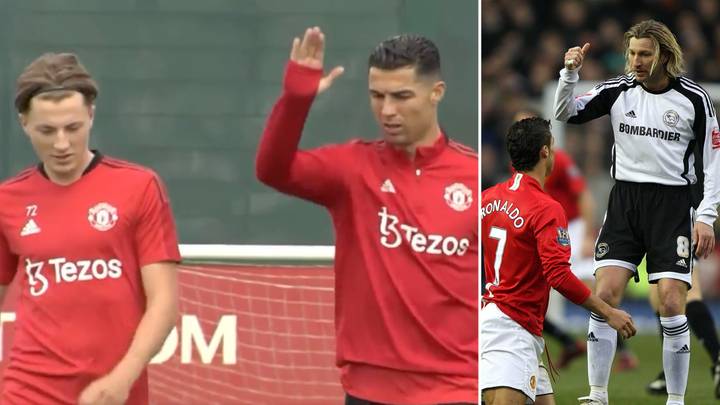 Robbie Savage's Perfect Response To Cristiano Ronaldo Talking To His Son, Charlie, In Training