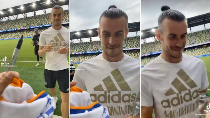 Gareth Bale Asked To Sign Real Madrid Shirt And His Reaction Was Priceless