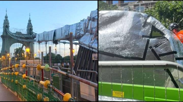 Bridge In London Wrapped In Foil To Protect From Heatwave