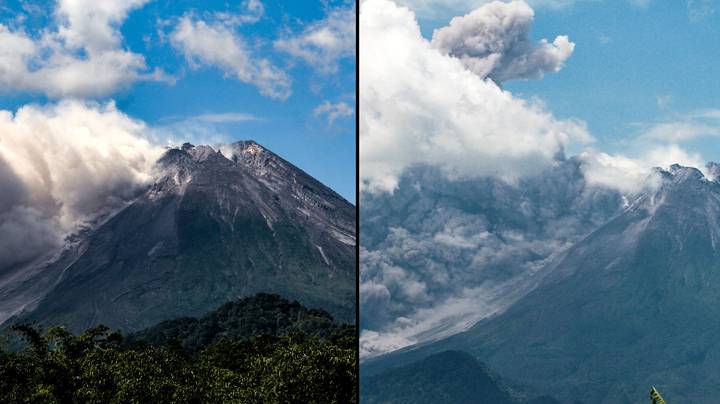 Fears 'Doomsday' volcano is about to blow as hot smoke spews for miles