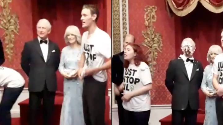 Just Stop Oil protesters attack King Charles' Madame Tussauds waxwork with chocolate cake
