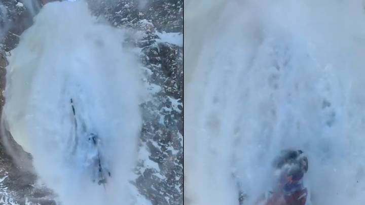 Climber Lucky To Be Alive After Avalanche Pours Down On Him