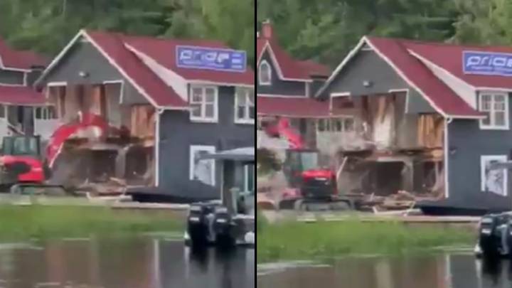 'Worker' Tears Down Luxury Homes With Digger As Payback For 'Getting Fired'