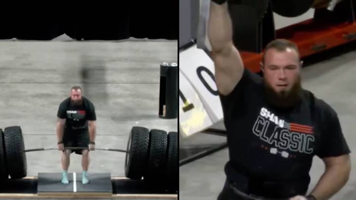 Former 'World's Strongest Man' deadlifts 1210lbs of Hummer tyres and sets new world record