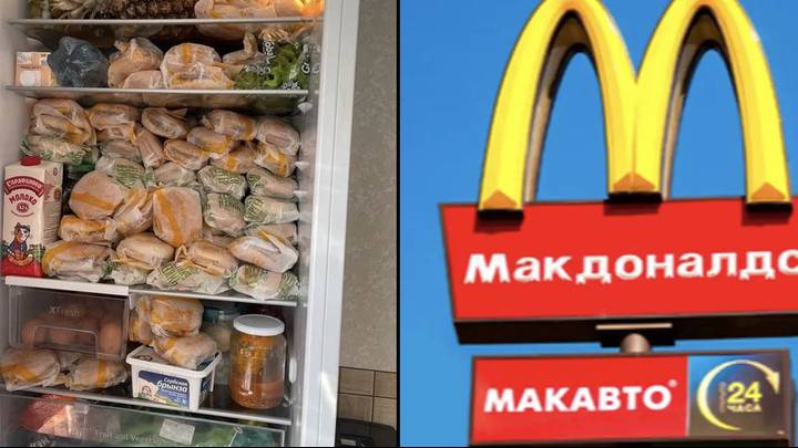 Russian Man Shows Off His Huge McDonald's Stash After Store Closures