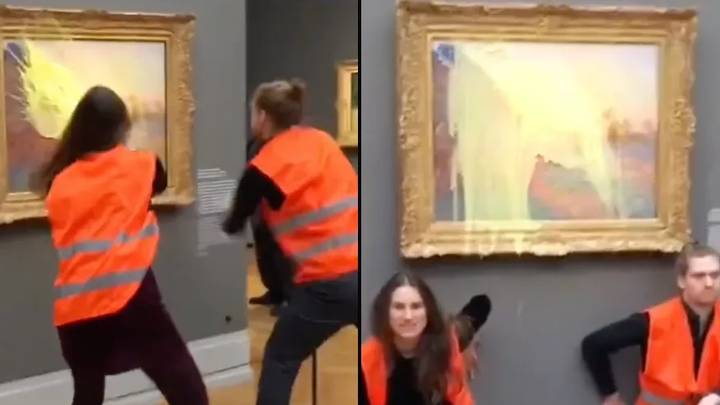 Activists throw mashed potatoes over famous $110 million Monet painting