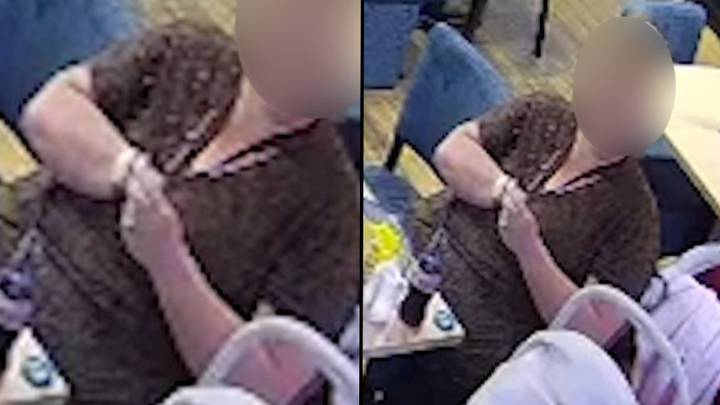 Shocking CCTV appears to show woman 'planting' plastic from bra to avoid £170 restaurant bill