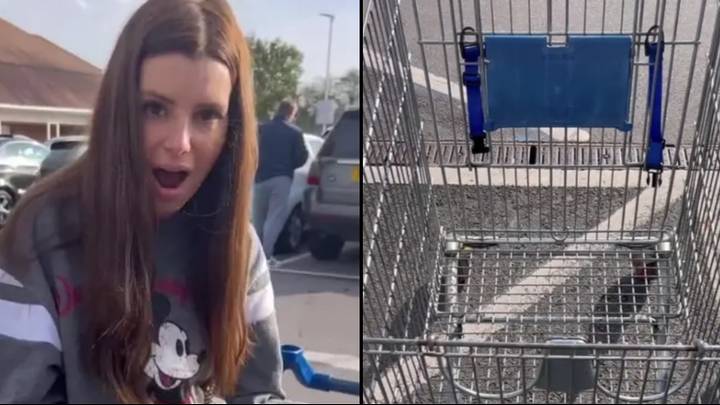 Woman discovers what the extra section in shopping trolleys are for