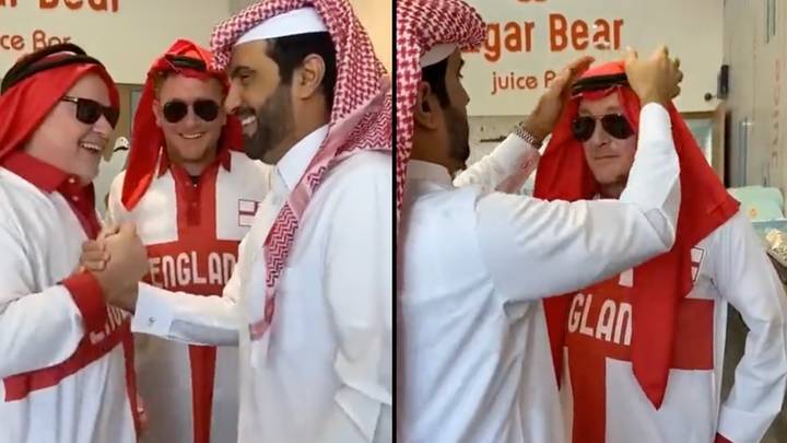 World Cup fans have managed to find England-themed thrawbs while in Qatar