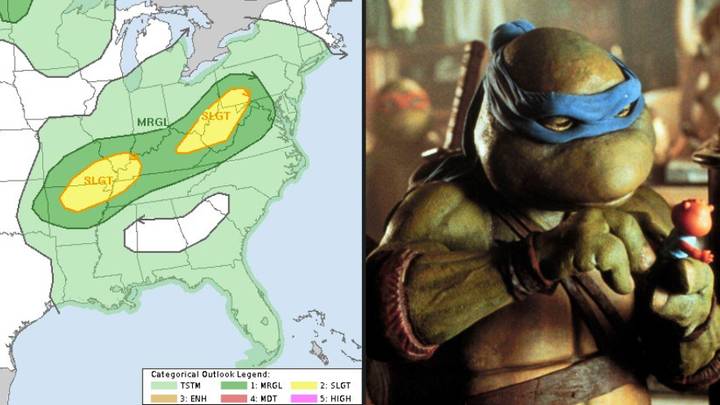 People Are Howling Over This Weather Forecast That Looks Like A Teenage Mutant Ninja Turtle