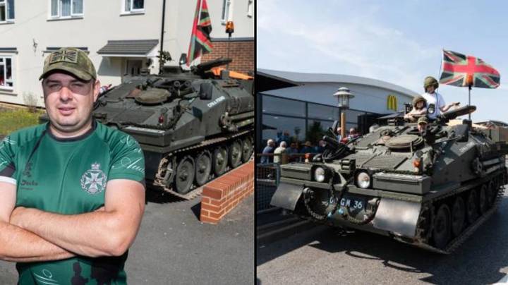 Man Drives Tank To Do His Weekly Shop