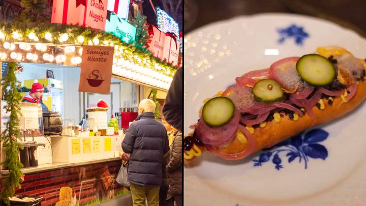 Christmas market is selling a hot dog for £200 and you have to wait 40 minutes for it to be made