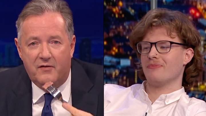 Piers Morgan eats steak in front of a vegan activist to try and prove his point