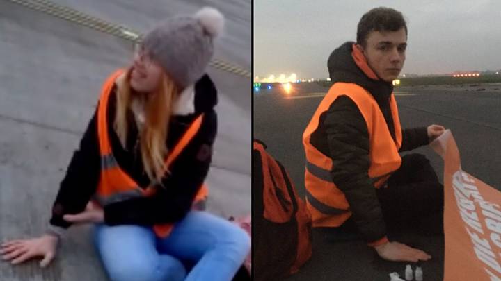 Major airport closed after activists broke onto runway and glued themselves to the tarmac