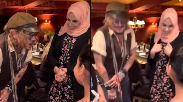 Johnny Depp Does Willy Wonka Impression For Young Children At Restaurant
