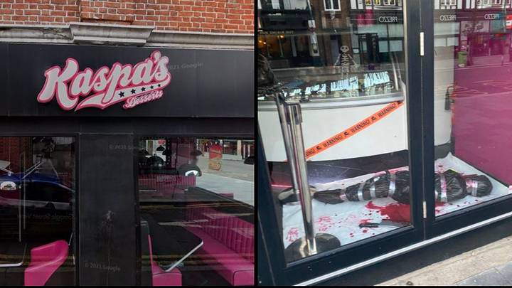 Ice cream shop forced to take down gruesome Halloween display after protests