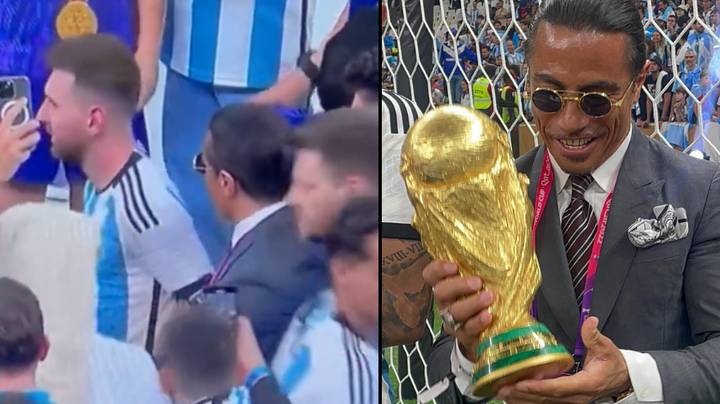 Salt Bae angers fans after being ignored by Messi then touching the World Cup