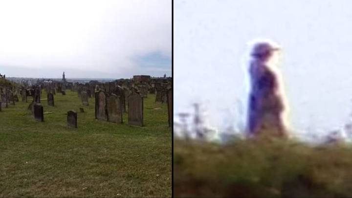 'Ghost woman' spotted on camera standing in ruins at graveyard