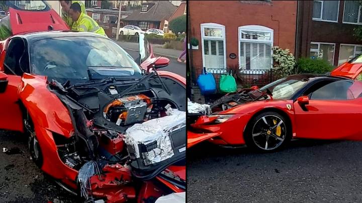 £500,000 Ferrari destroyed after driver accidentally crashes into five parked cars