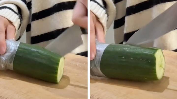 People are only just finding out hack to cut a cucumber in 10 seconds