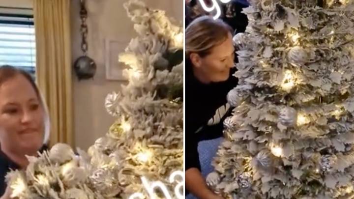 Couple are being trolled for sucking fun out of Christmas with pop-up tree