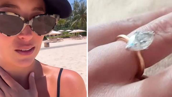 Influencer ‘shaking’ after thinking she lost her engagement ring in the ocean