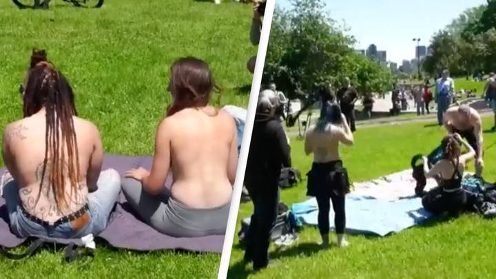 Protesters Go Topless After City Police Harass Sunbathing Woman