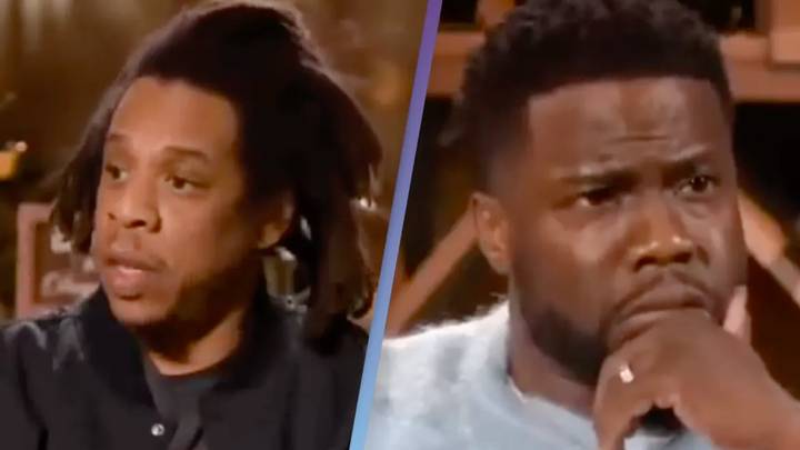 People think Kevin Hart 'slips up' and gets caught talking to Jay-Z 'about the Illuminati' on chat show