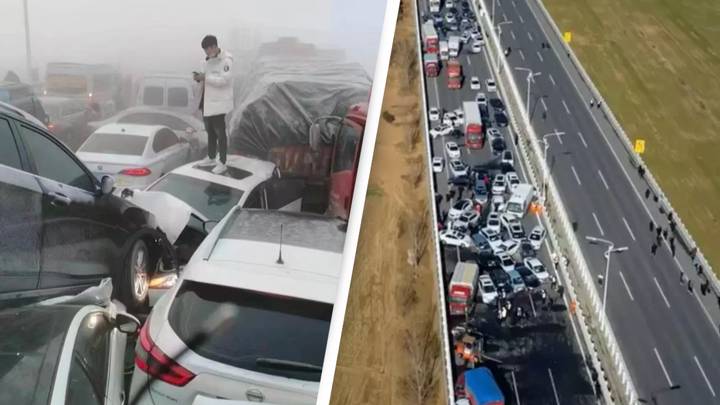 One of the world's biggest ever car crashes leaves at least one person dead