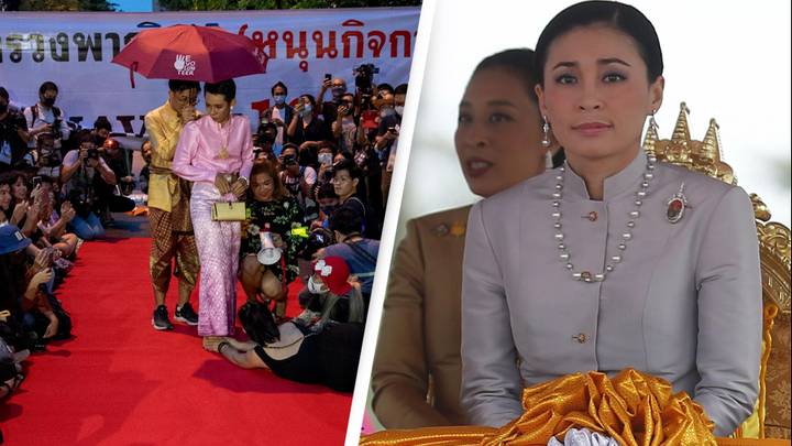 Protester who mocked queen in Thailand jailed for two years