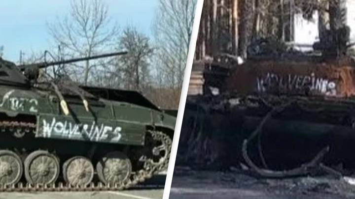 Chilling Reason Why 'Wolverines' Is Being Written On Destroyed Russian Tanks