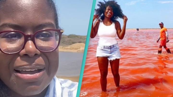 Woman travels to Insta-famous pink sea only to discover what it actually looks like