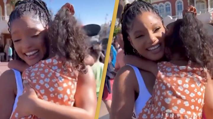 Halle Bailey has incredibly wholesome moment with young The Little Mermaid fan at Disney World