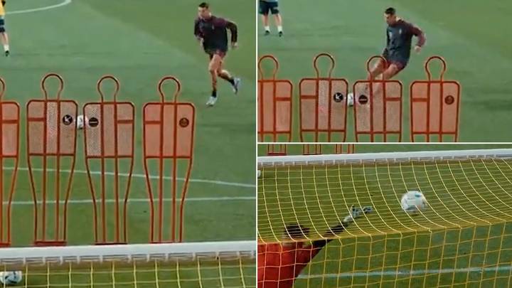 Fans have figured out why Cristiano Ronaldo can't score free kicks in games
