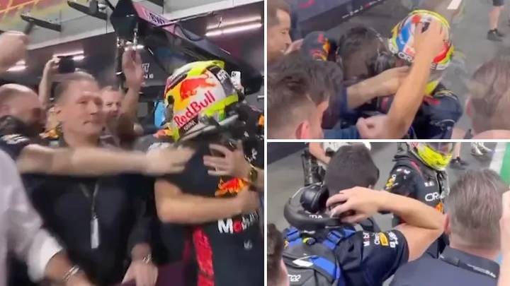New footage shows Sergio Perez high five with Jos Verstappen