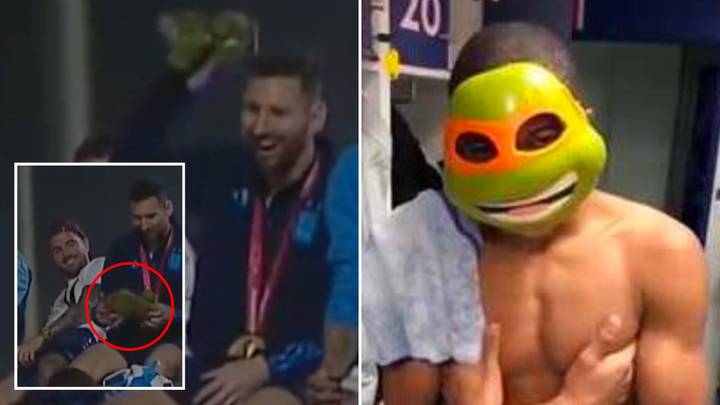 Lionel Messi's reaction to being given Teenage Mutant Ninja Turtles ...