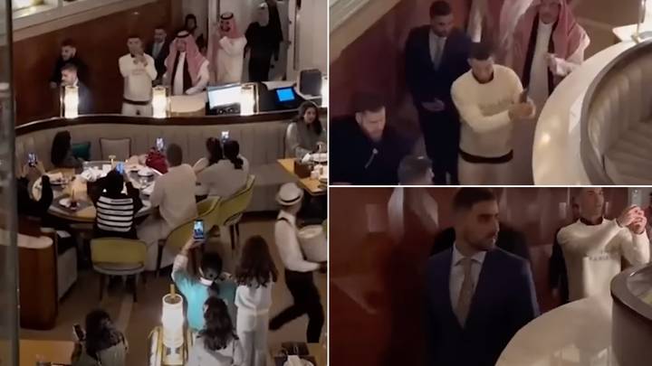 Cristiano Ronaldo had a priceless reaction to being filmed by everyone in restaurant