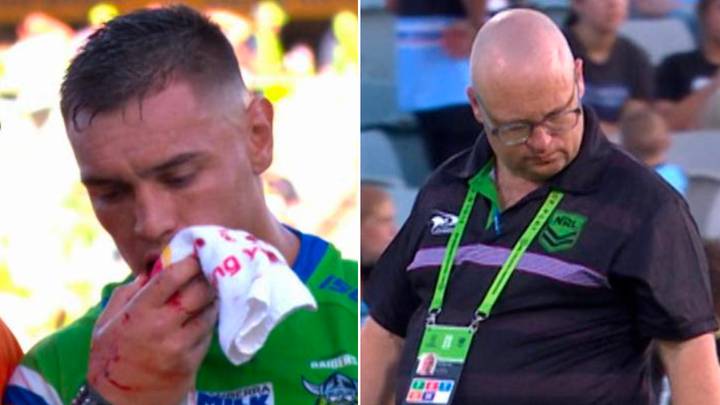 NRL star suffers broken jaw with officials ‘looking for his missing teeth’ on the field