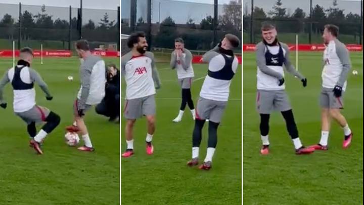 Forgotten Liverpool player Arthur Melo humiliates Ben Doak in training, Andy Robertson loved it