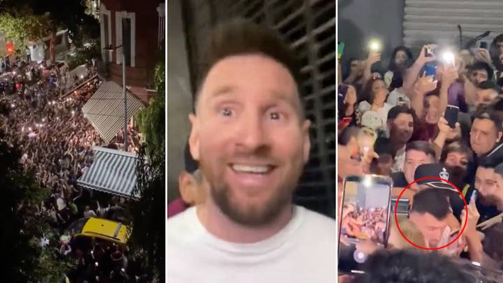 Fans find out Lionel Messi was eating at Buenos Aires restaurant last night, the scenes outside were insane