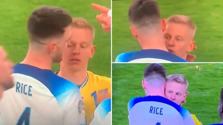 Arsenal fans think Declan Rice is joining the club after exchange with Oleksandr Zinchenko