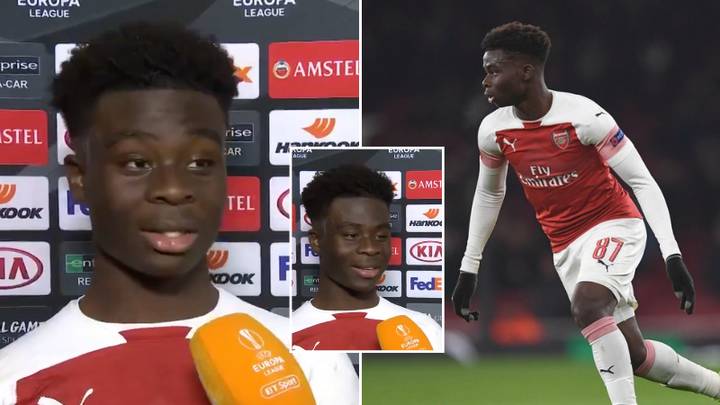 Bukayo Saka's first post-match interview after Arsenal full debut is going viral, it's so wholesome